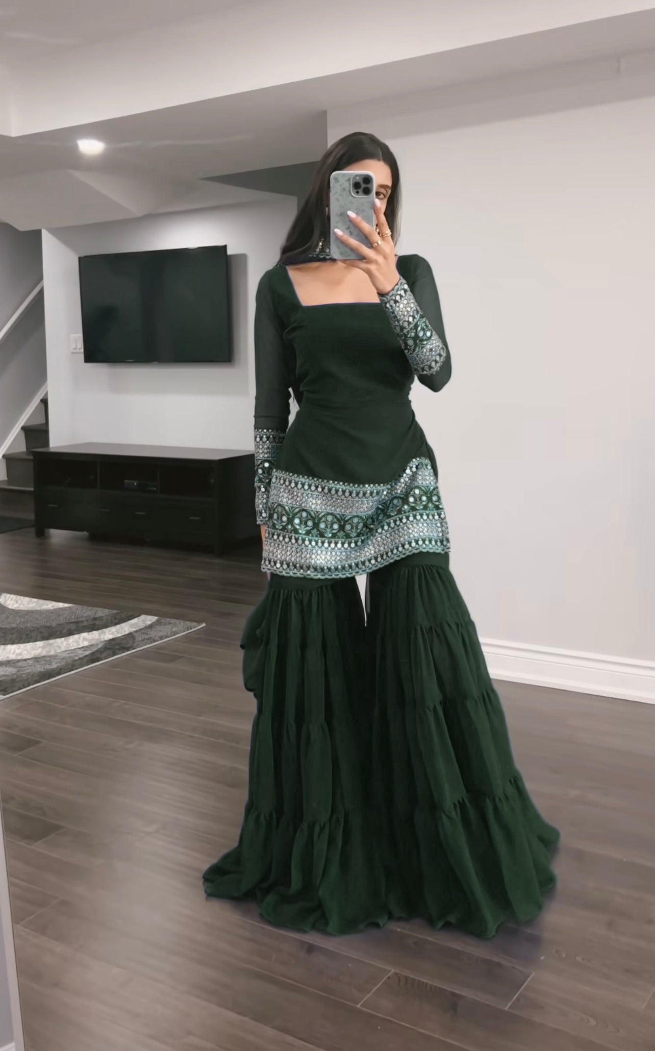Mehfil – Sharara Set Green