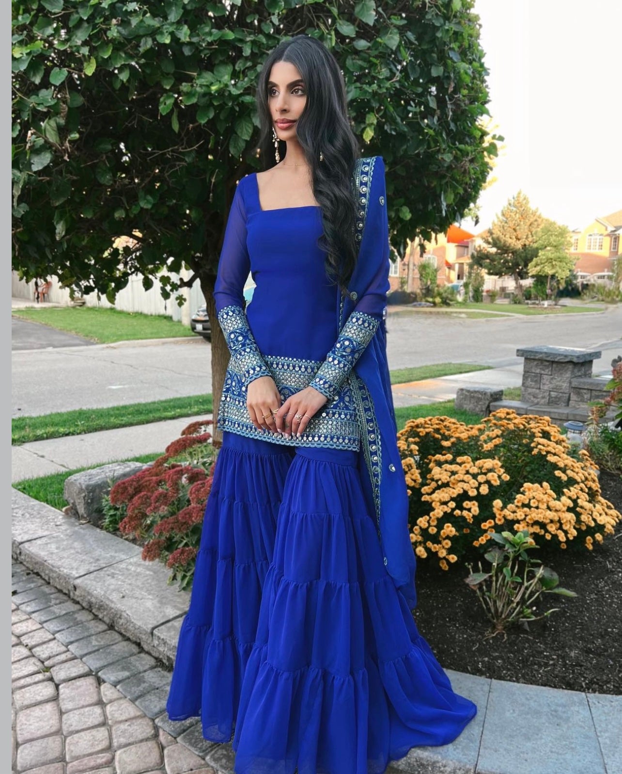 Mehfil – Sharara Set Royal Blue