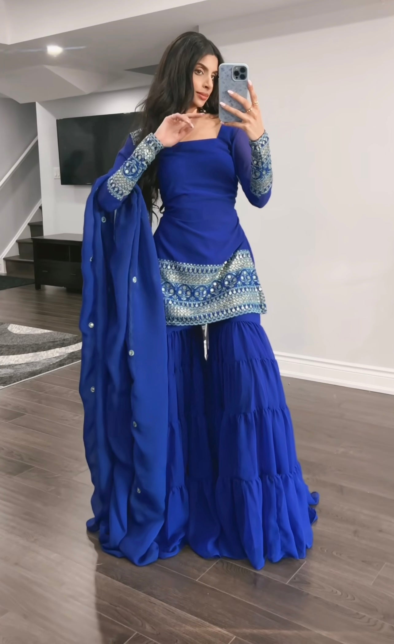 Mehfil – Sharara Set Royal Blue