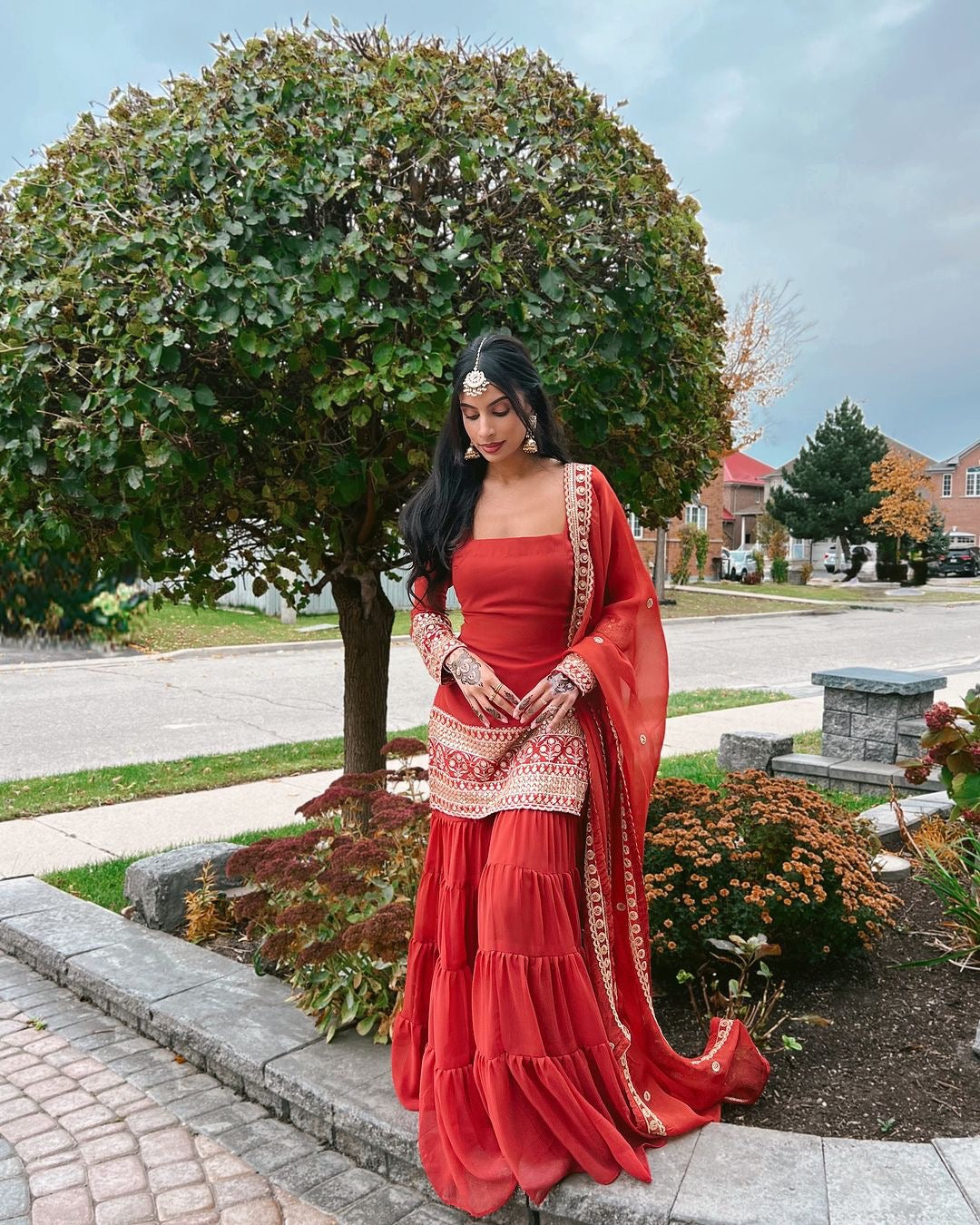 Mehfil – Sharara Set Rust
