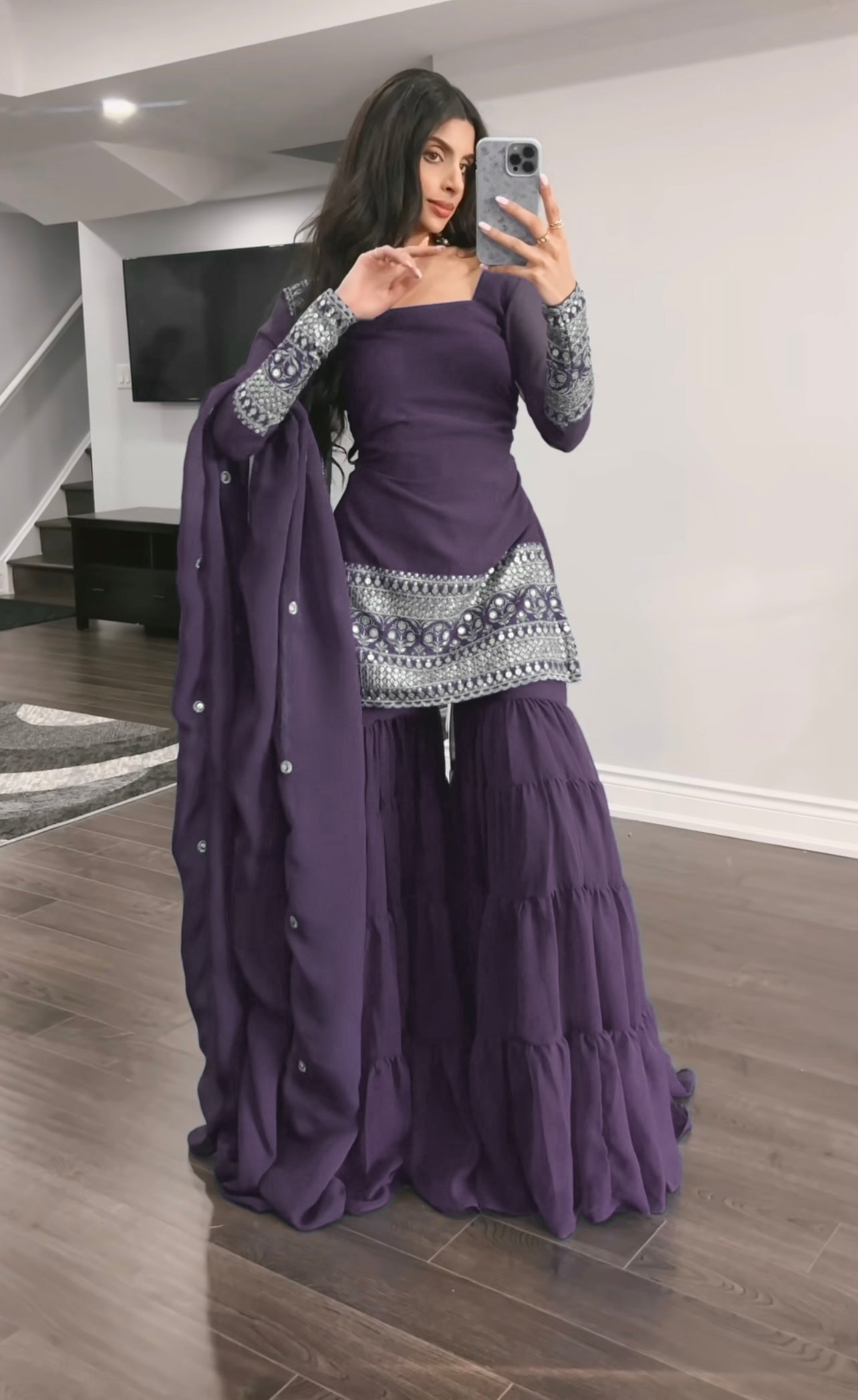 Mehfil – Sharara Set  Onion purple