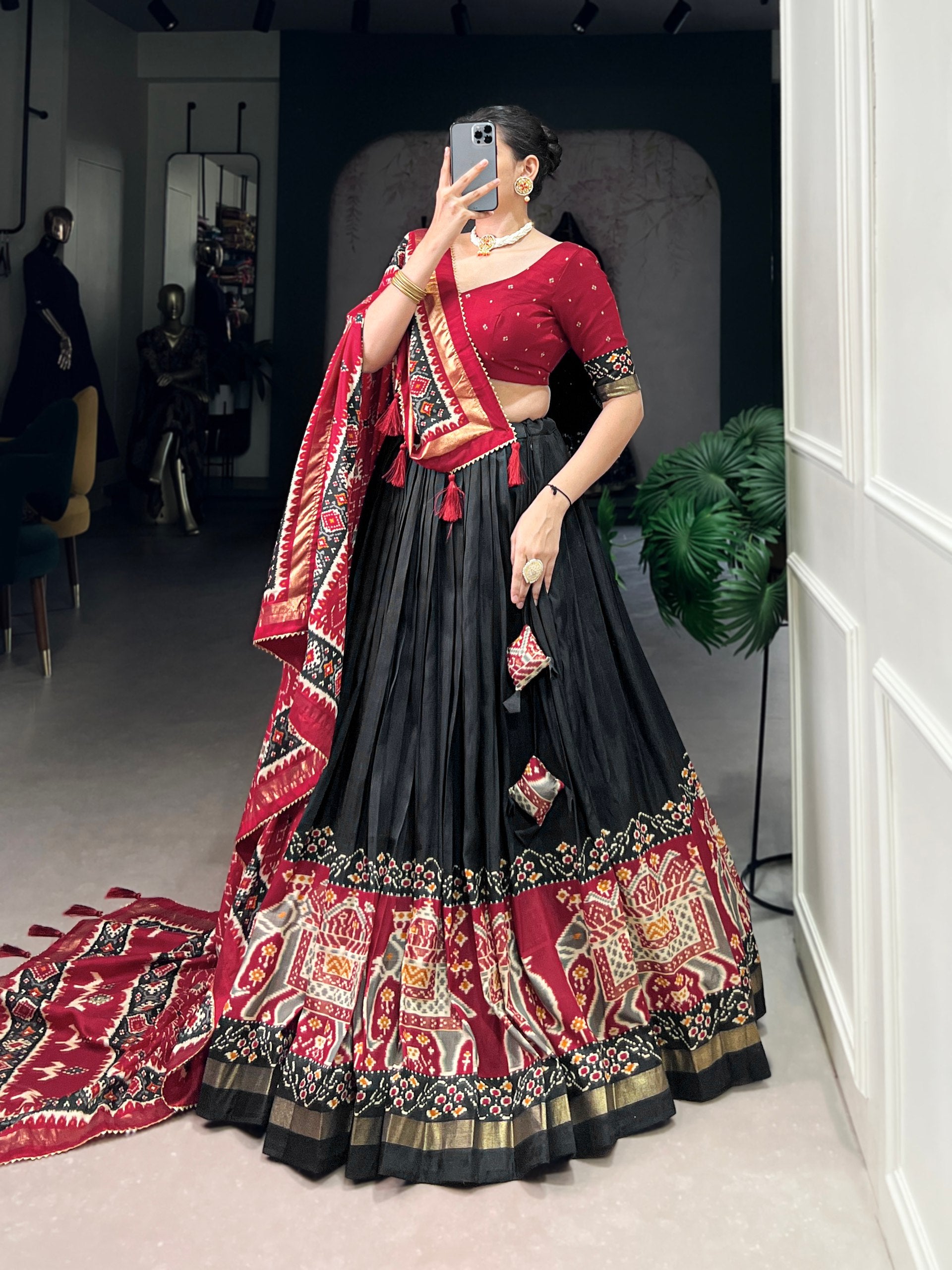 Patola Design Traditional Lehenga Choli with Dupatta