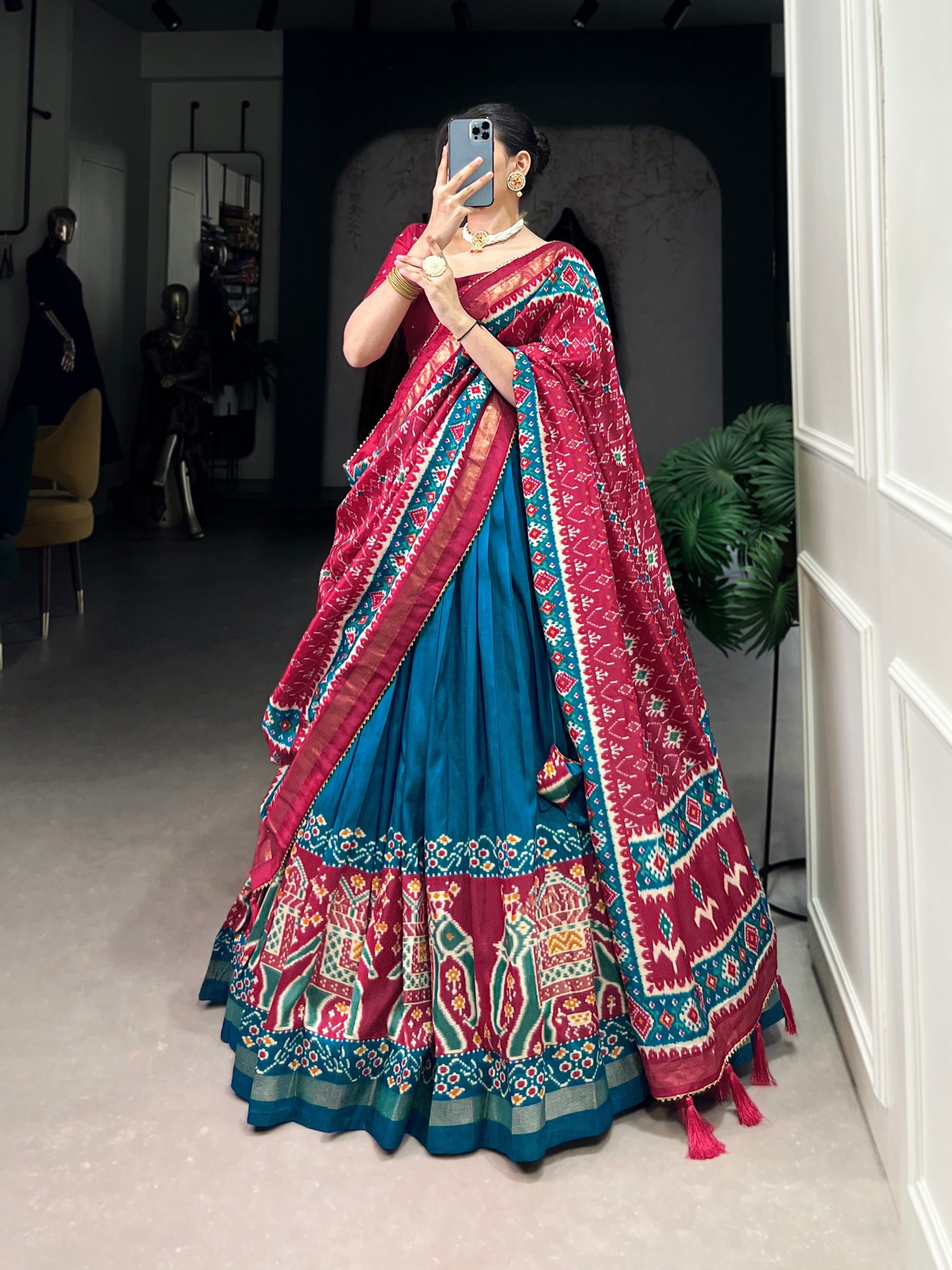 Patola Design Traditional Lehenga Choli with Dupatta