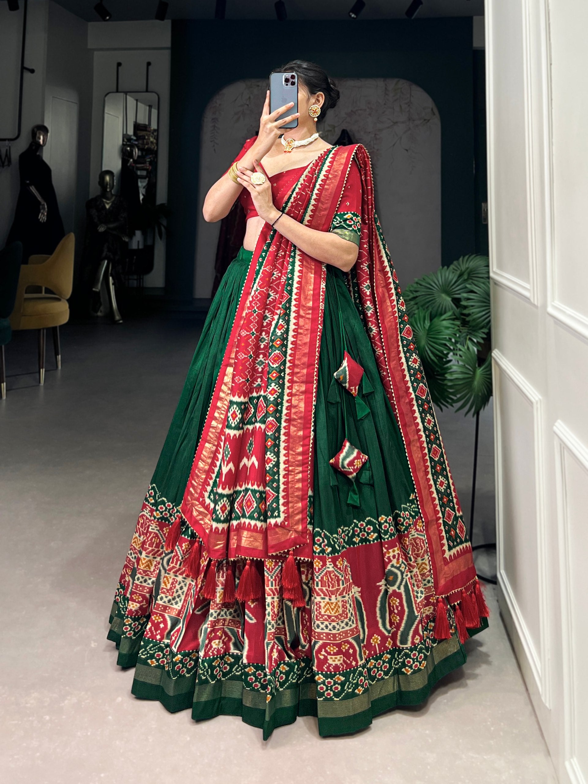 Patola Design Traditional Lehenga Choli with Dupatta
