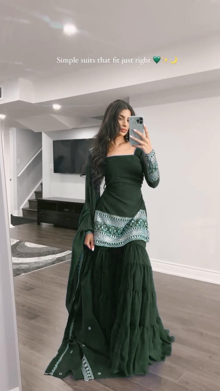 Mehfil – Sharara Set Green