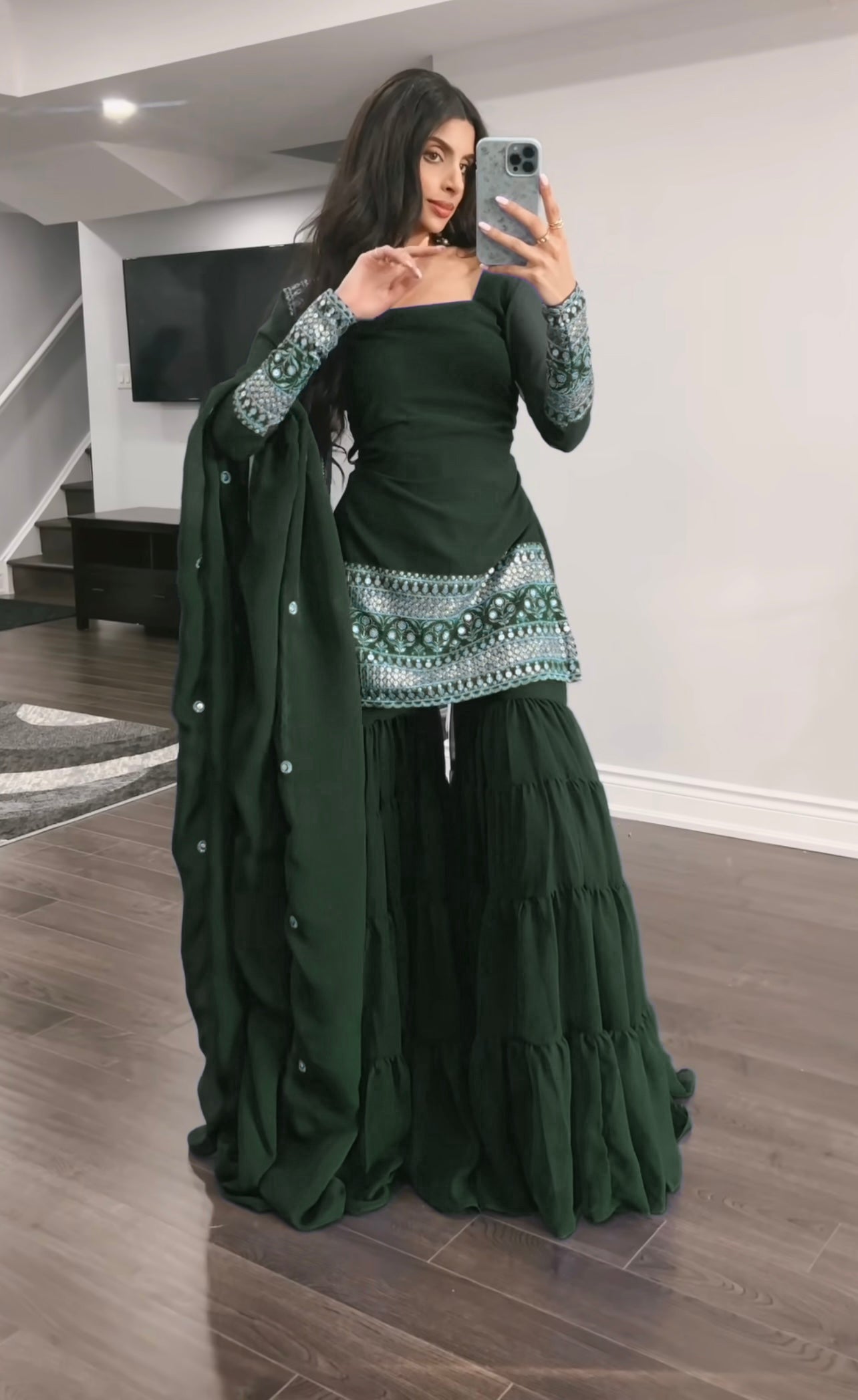 Mehfil – Sharara Set Green