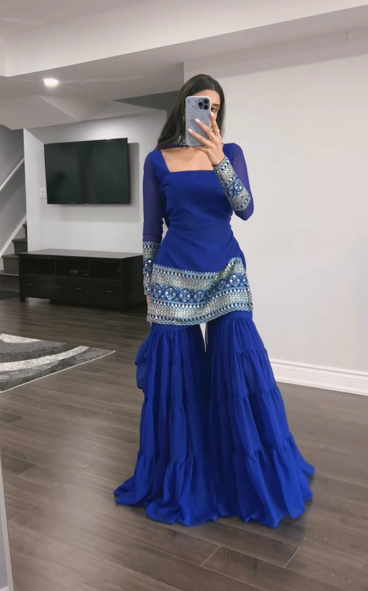 Mehfil – Sharara Set Royal Blue