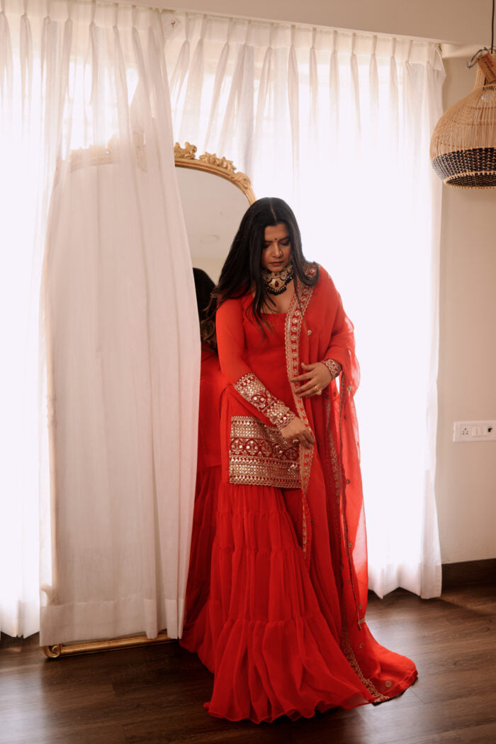 Mehfil – Sharara Set Rust