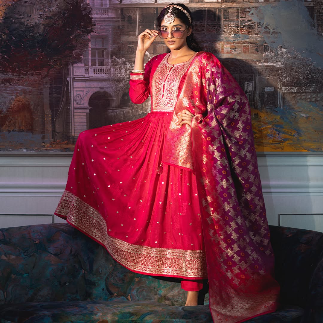 Gulbahaar Banarasi Anarkali Set