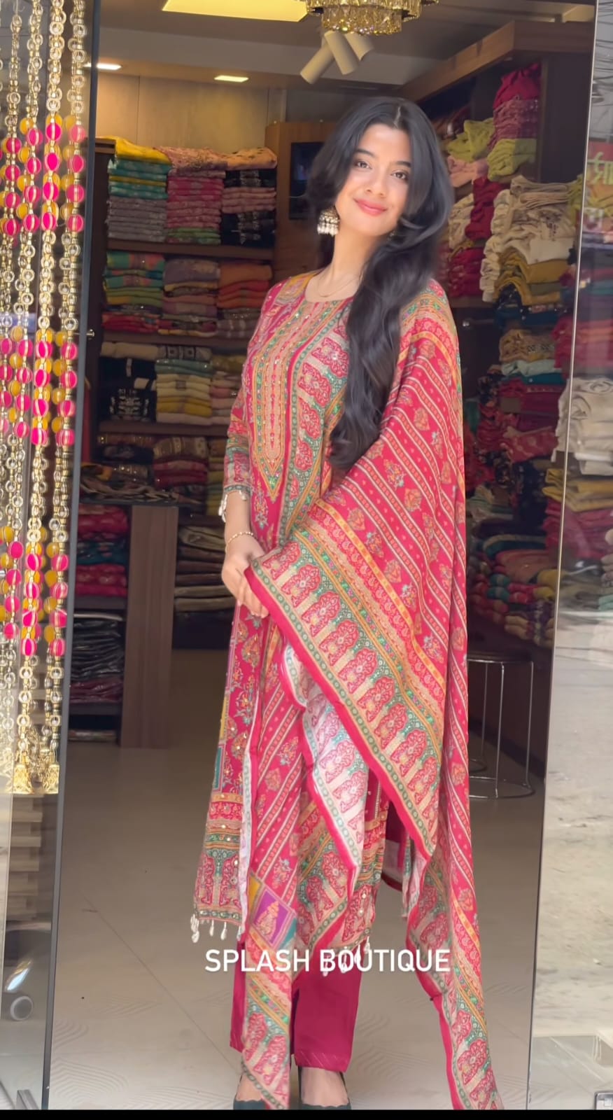 Vibrant Rajasthani-Style Printed Kurta Set with Dupatta