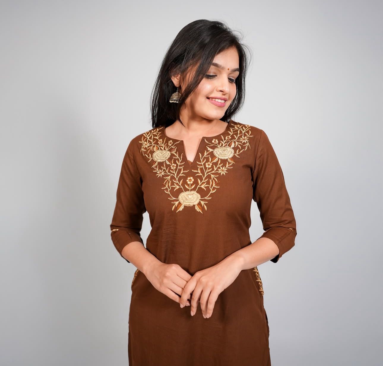 Classic Navy Blue Embroidered Kurta Set