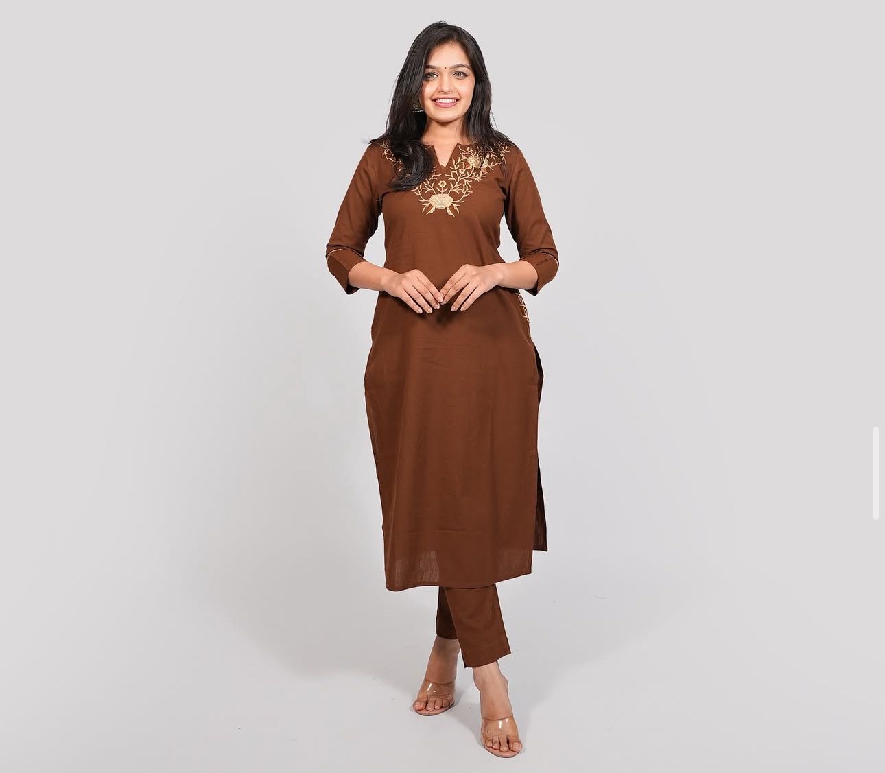 Classic Navy Blue Embroidered Kurta Set
