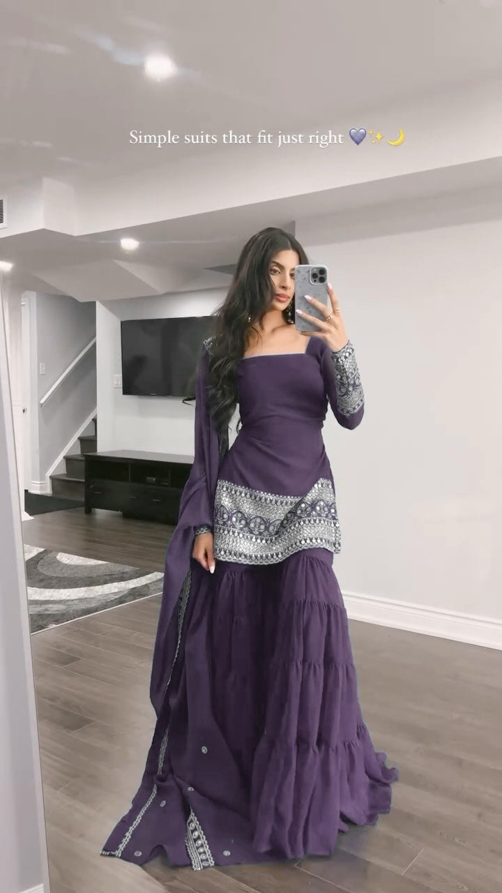 Mehfil – Sharara Set  Onion purple