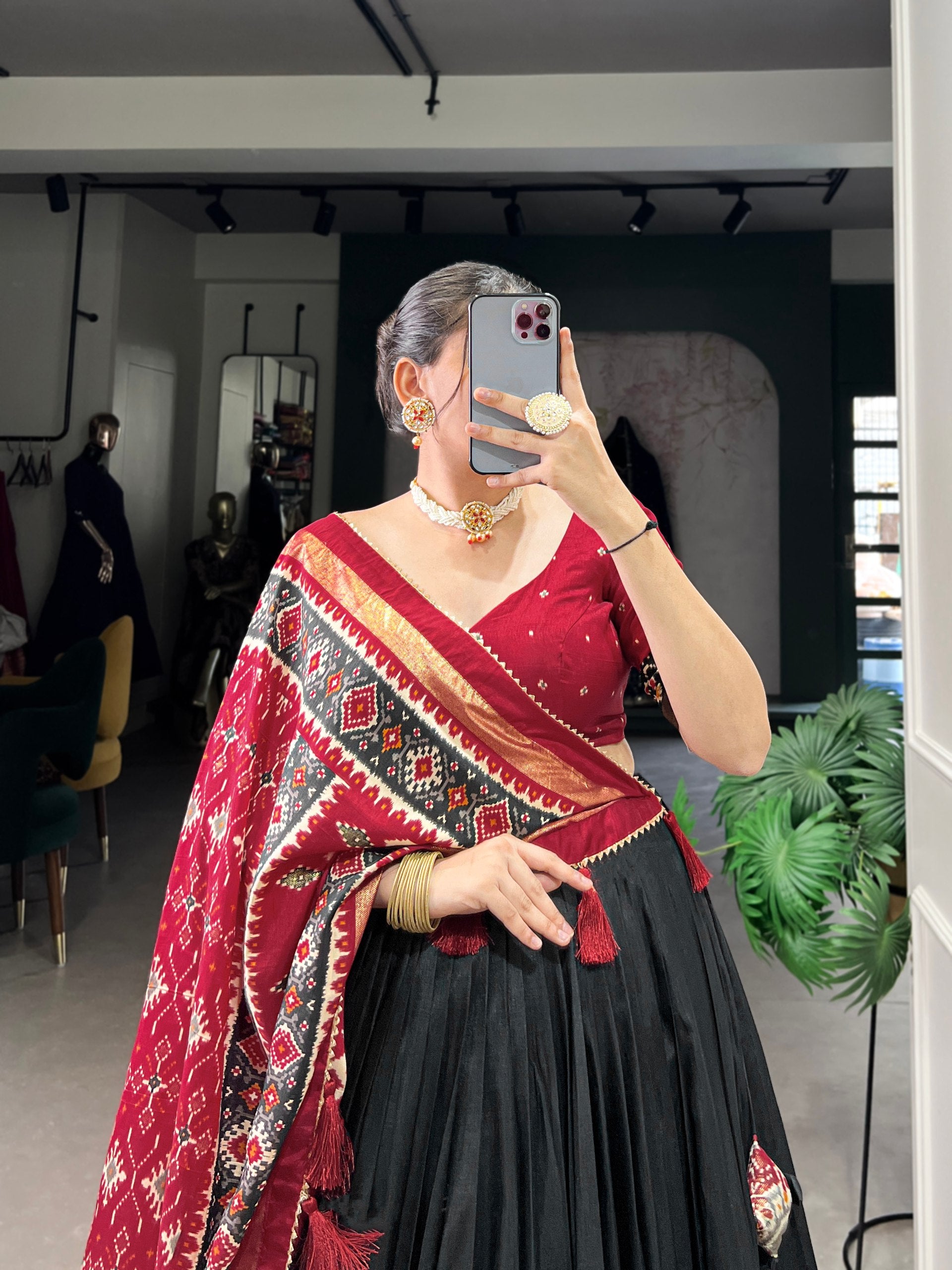 Patola Design Traditional Lehenga Choli with Dupatta