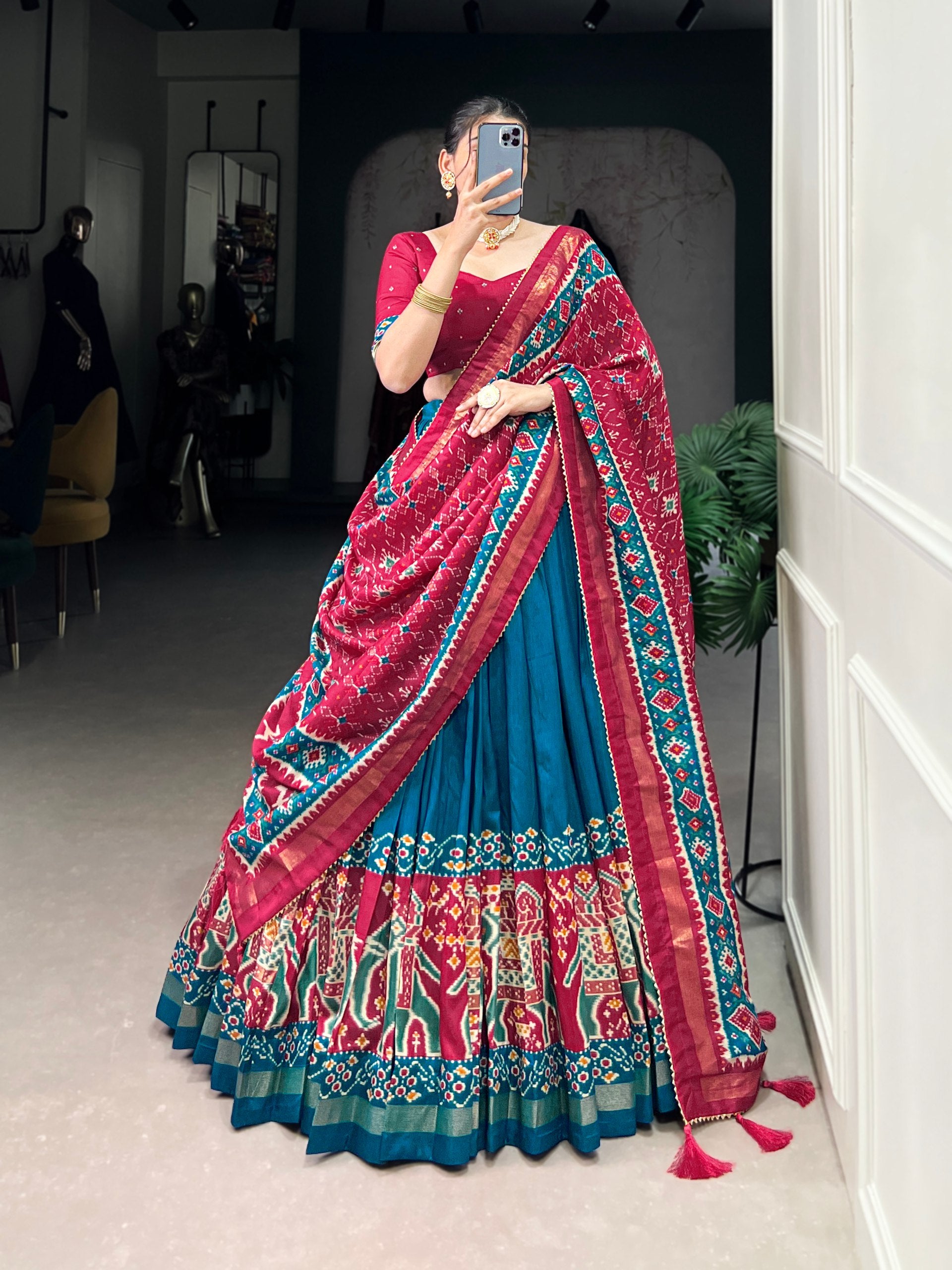 Patola Design Traditional Lehenga Choli with Dupatta