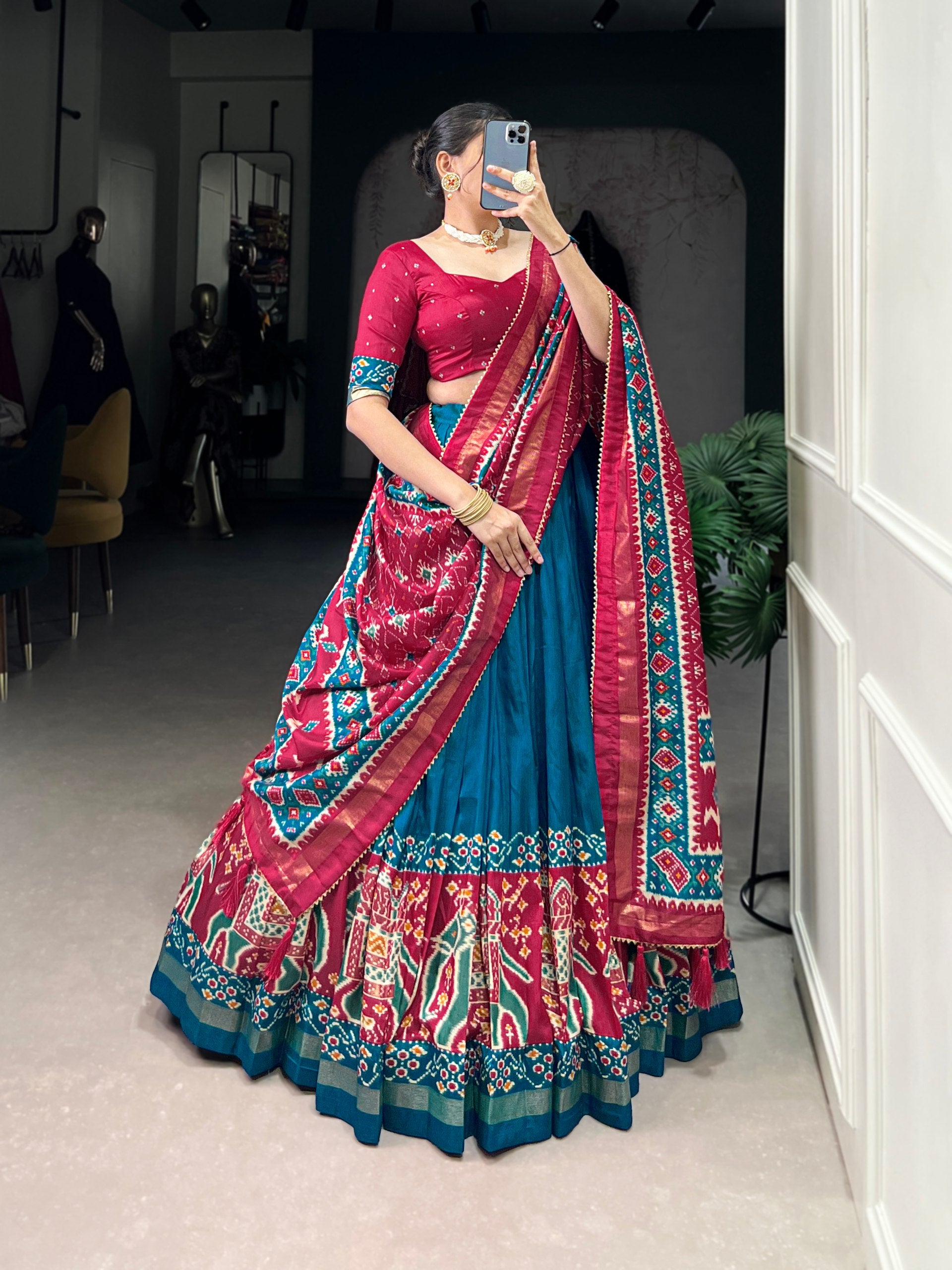 Patola Design Traditional Lehenga Choli with Dupatta