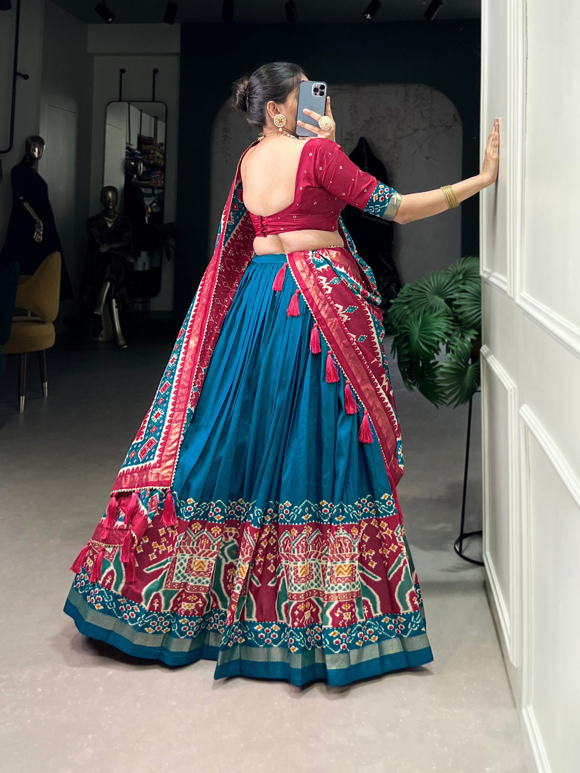 Patola Design Traditional Lehenga Choli with Dupatta