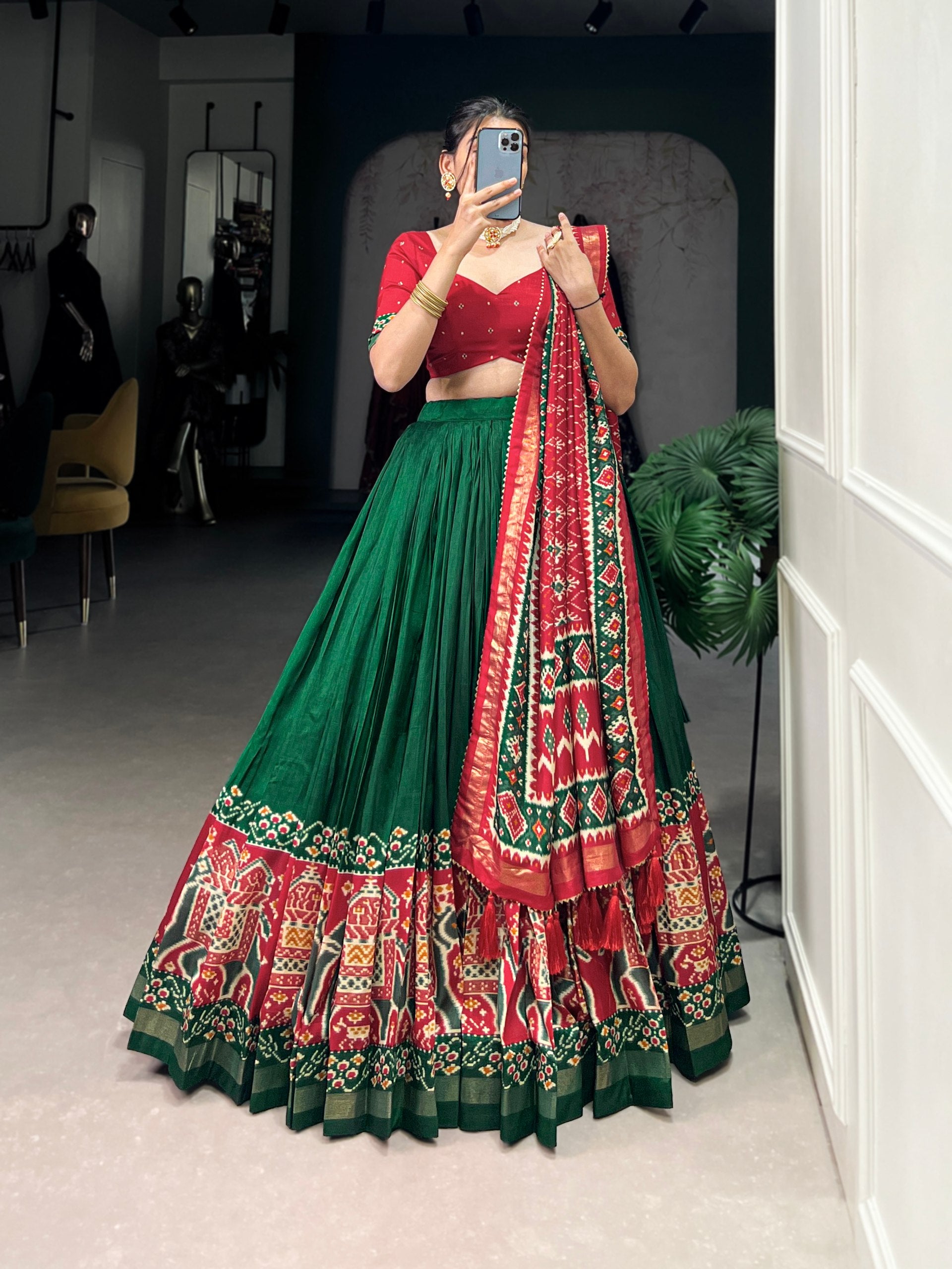 Patola Design Traditional Lehenga Choli with Dupatta
