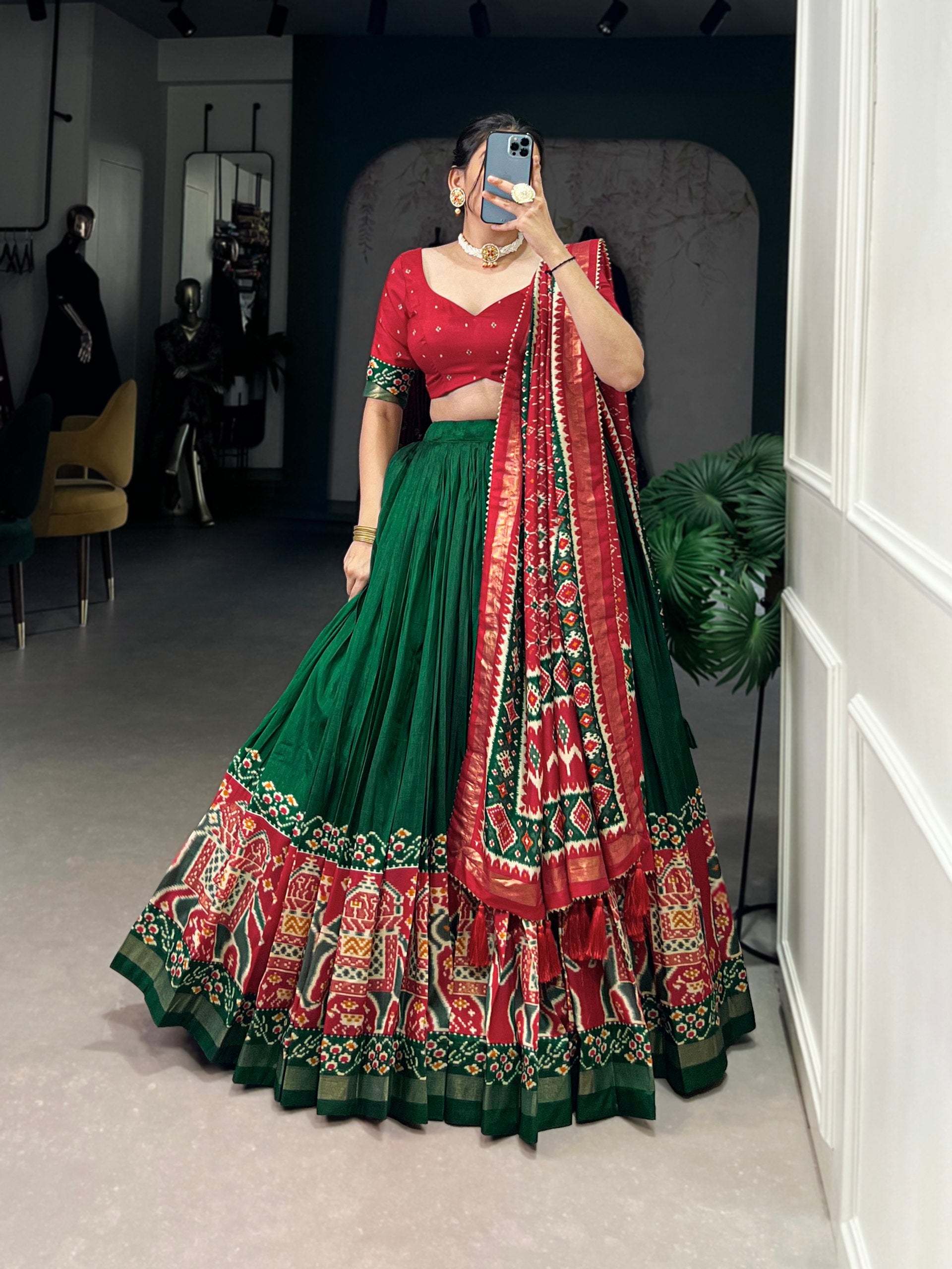 Patola Design Traditional Lehenga Choli with Dupatta