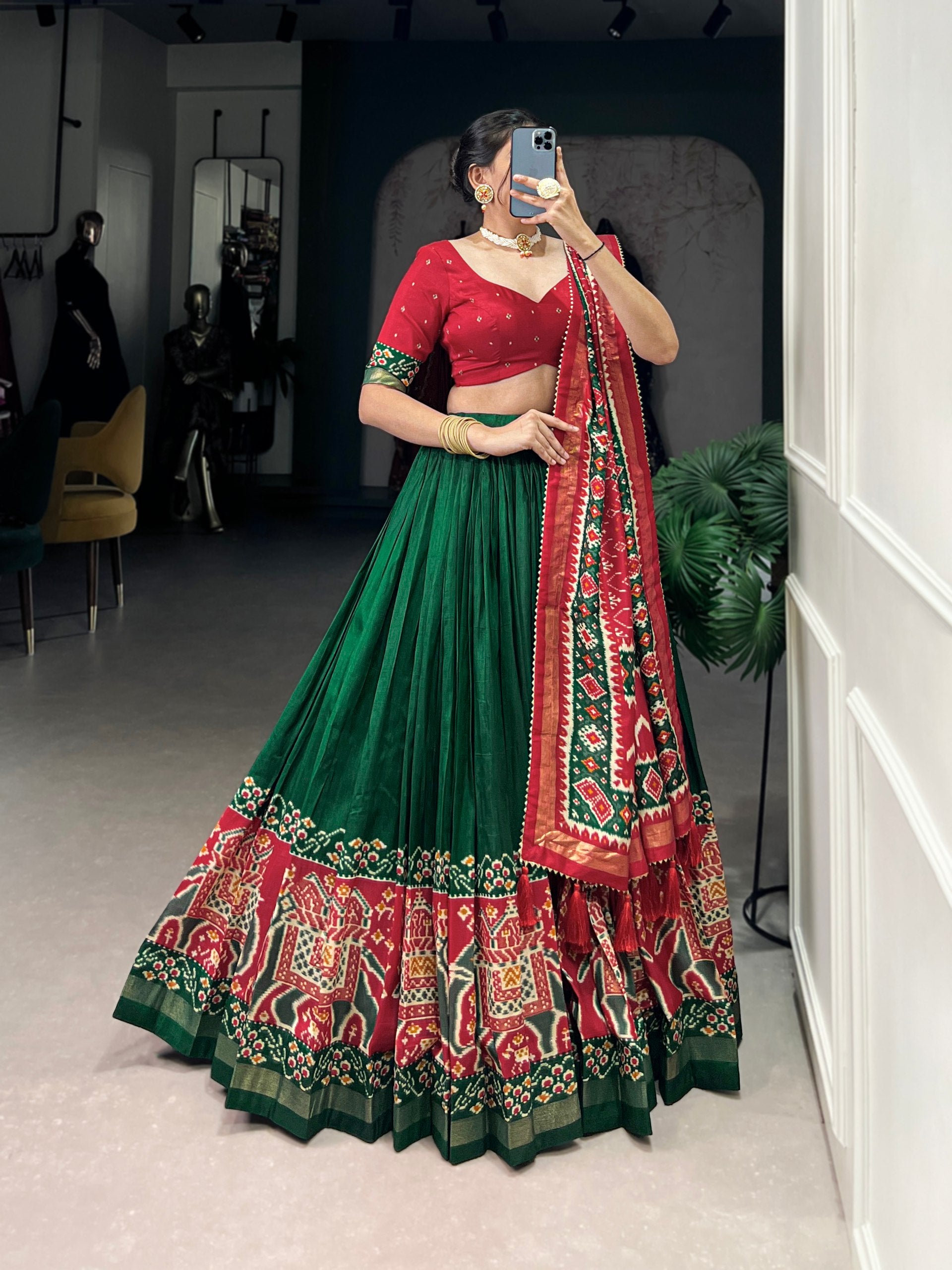 Patola Design Traditional Lehenga Choli with Dupatta