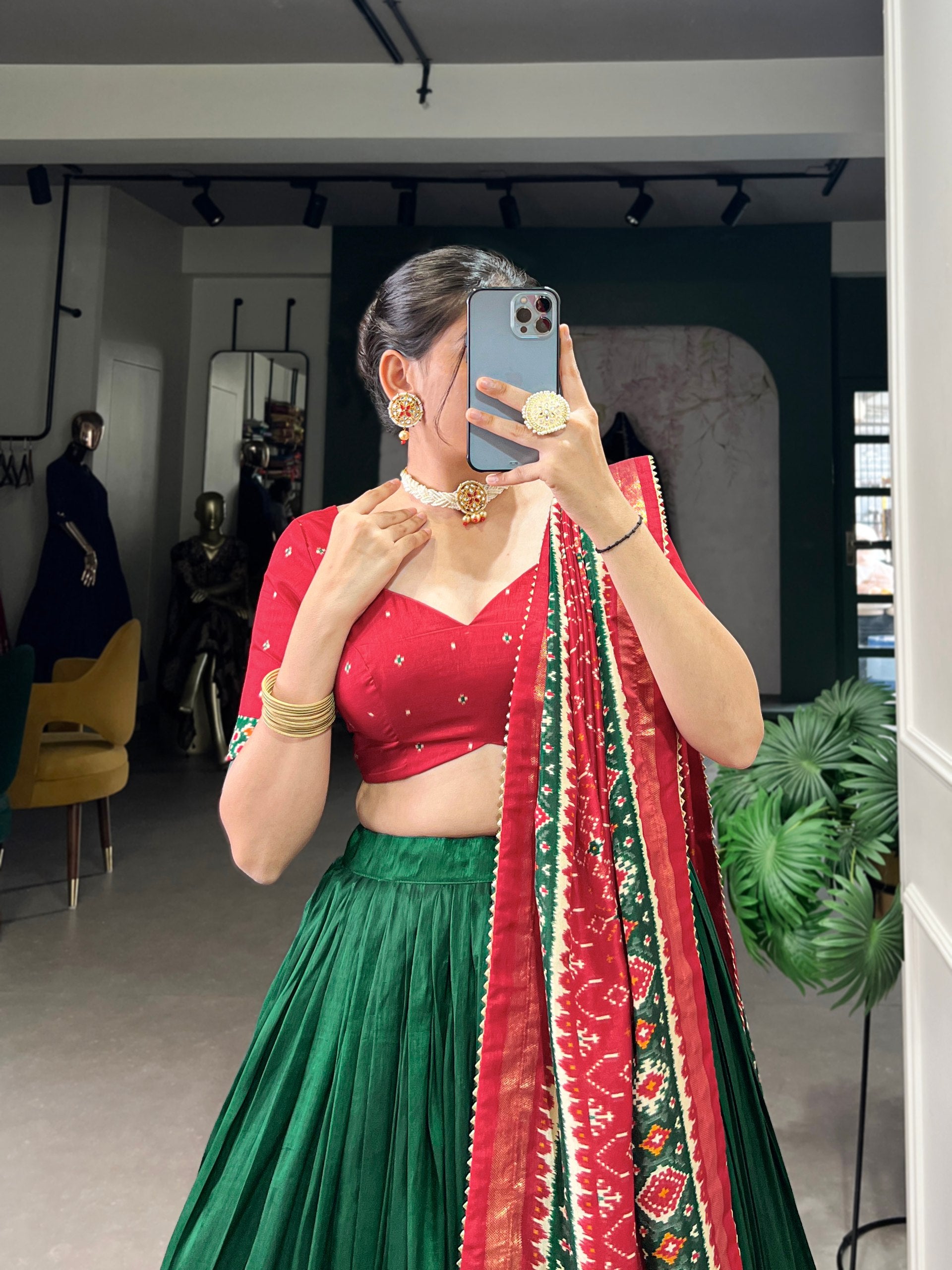 Patola Design Traditional Lehenga Choli with Dupatta