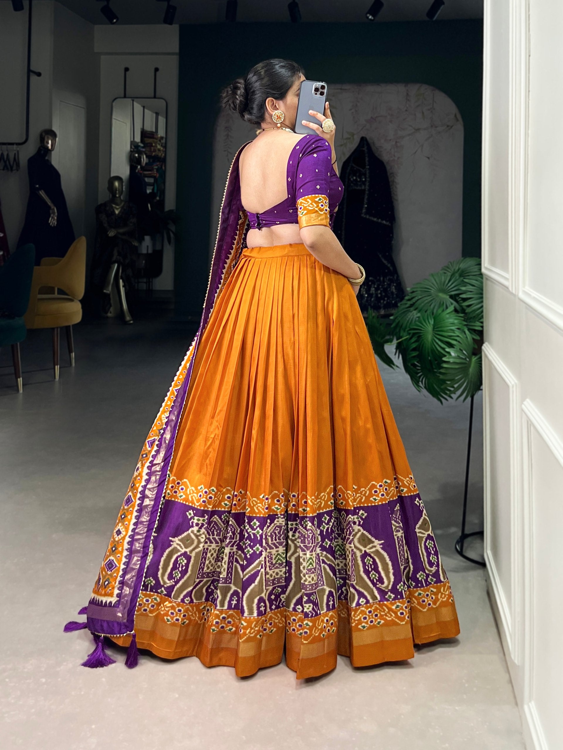 Patola Design Traditional Lehenga Choli with Dupatta
