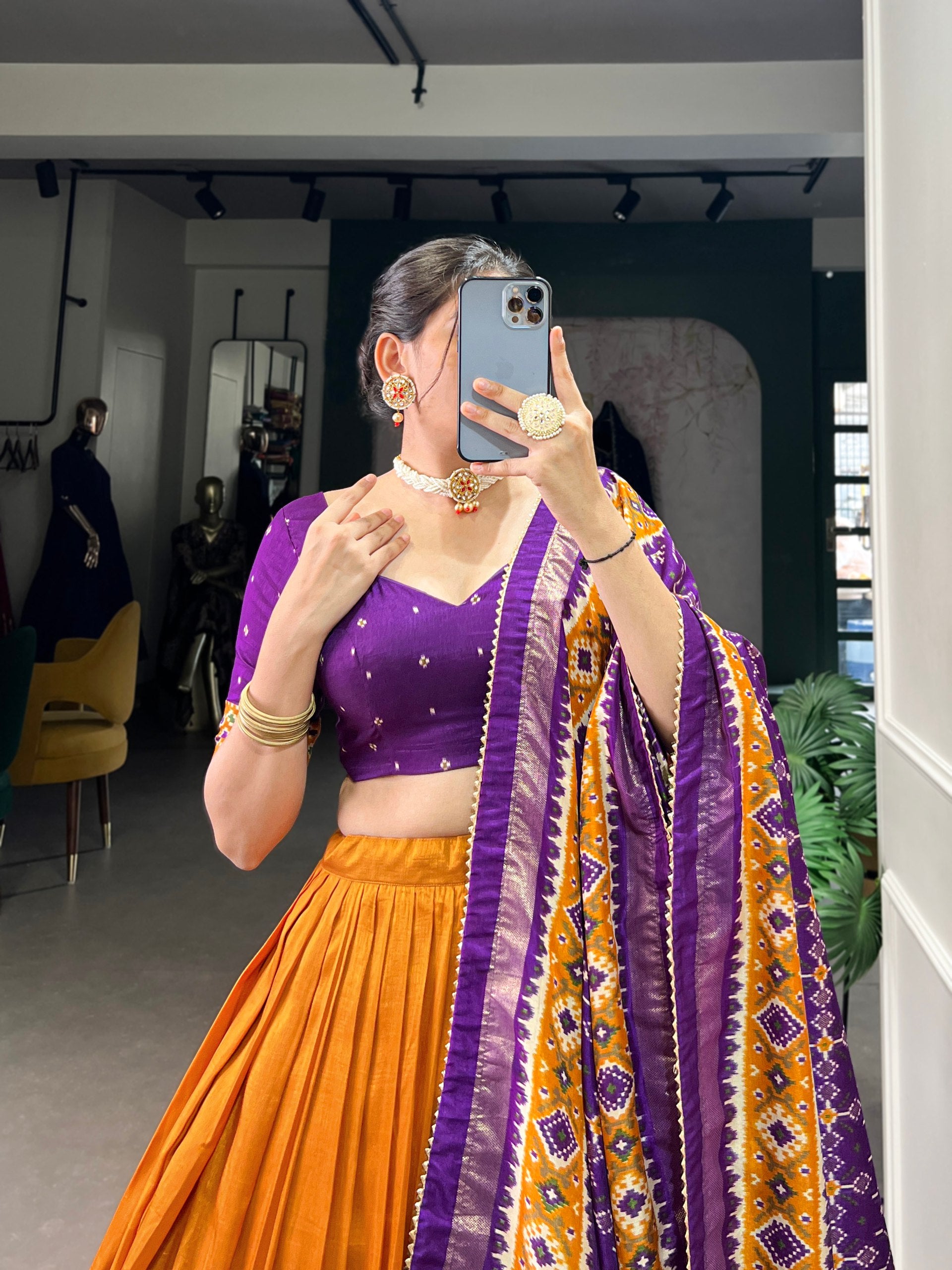 Patola Design Traditional Lehenga Choli with Dupatta